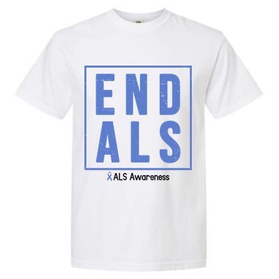End Als Awareness Ribbon Garment-Dyed Heavyweight T-Shirt