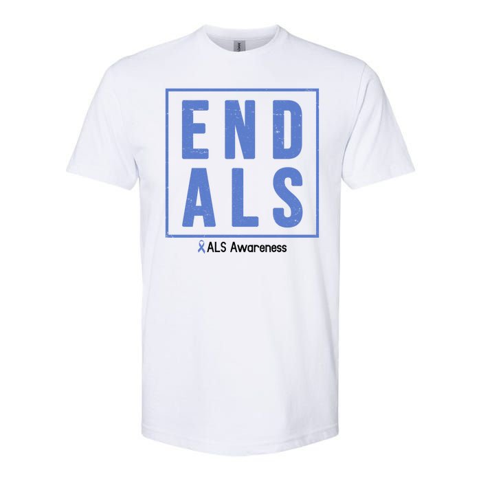 End Als Awareness Ribbon Softstyle CVC T-Shirt