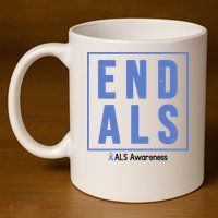 End Als Awareness Ribbon 11oz C Handle Ceramic Mug