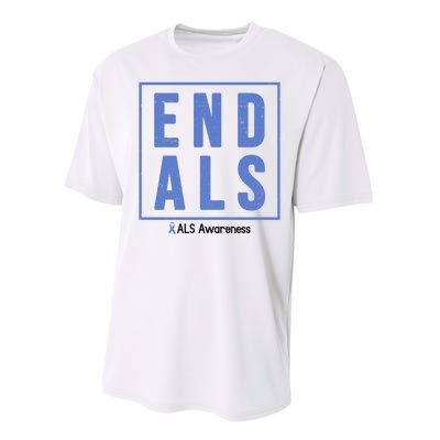 End Als Awareness Ribbon Performance Sprint T-Shirt