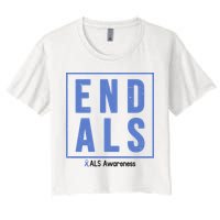 End Als Awareness Ribbon Women's Crop Top Tee