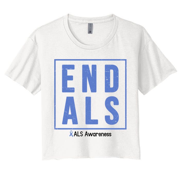 End Als Awareness Ribbon Women's Crop Top Tee