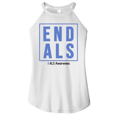 End Als Awareness Ribbon Women’s Perfect Tri Rocker Tank