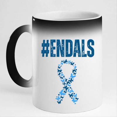 End Als Awareness Support Butterfly Ribbon 11oz Black Color Changing Mug