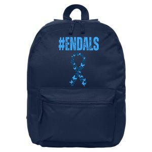 End Als Awareness Support Butterfly Ribbon 16 in Basic Backpack