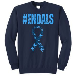 End Als Awareness Support Butterfly Ribbon Tall Sweatshirt