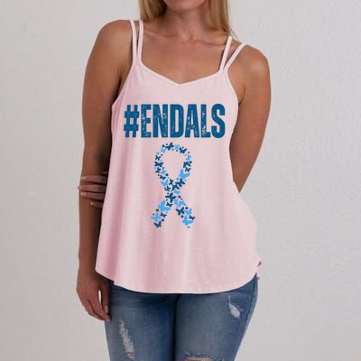 End Als Awareness Support Butterfly Ribbon Women's Strappy Tank