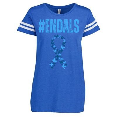 End Als Awareness Support Butterfly Ribbon Enza Ladies Jersey Football T-Shirt