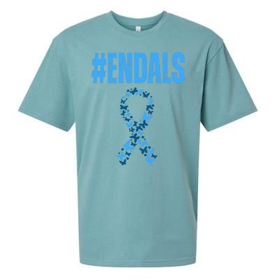 End Als Awareness Support Butterfly Ribbon Sueded Cloud Jersey T-Shirt