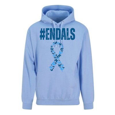 End Als Awareness Support Butterfly Ribbon Unisex Surf Hoodie