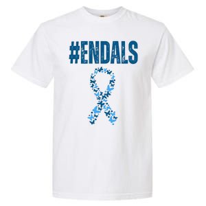 End Als Awareness Support Butterfly Ribbon Garment-Dyed Heavyweight T-Shirt