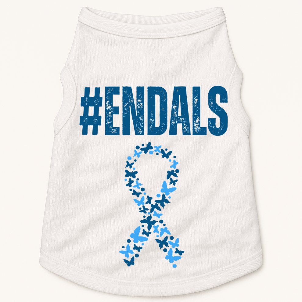 End Als Awareness Support Butterfly Ribbon Doggie Tank