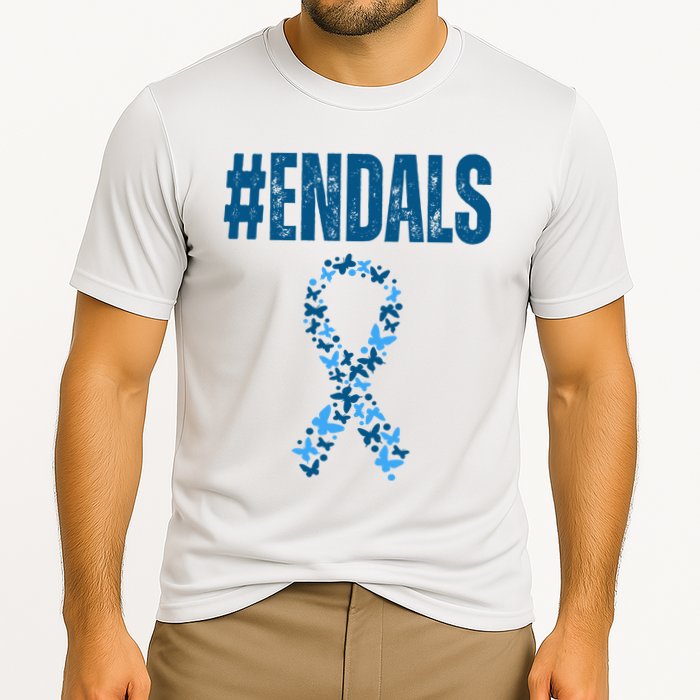 End Als Awareness Support Butterfly Ribbon Performance Shirt