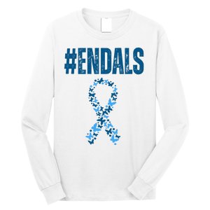 End Als Awareness Support Butterfly Ribbon Long Sleeve Shirt