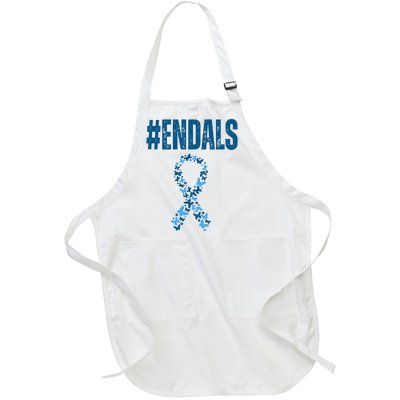 End Als Awareness Support Butterfly Ribbon Full-Length Apron With Pockets