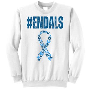 End Als Awareness Support Butterfly Ribbon Sweatshirt