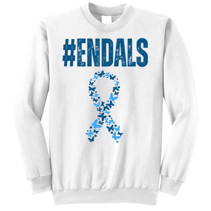 End Als Awareness Support Butterfly Ribbon Sweatshirt