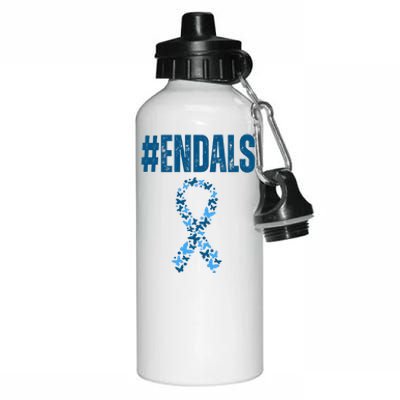 End Als Awareness Support Butterfly Ribbon Aluminum Water Bottle