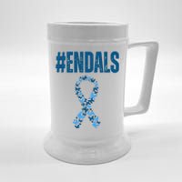 End Als Awareness Support Butterfly Ribbon Beer Stein