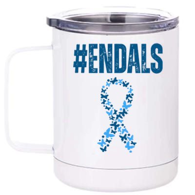 End Als Awareness Support Butterfly Ribbon 12 oz Stainless Steel Tumbler Cup