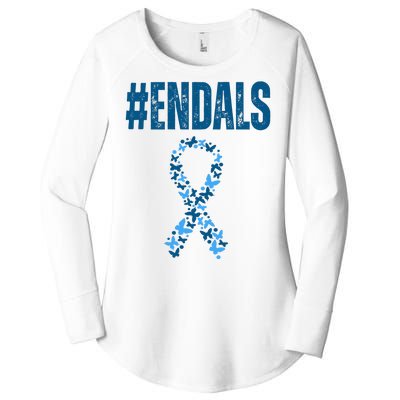 End Als Awareness Support Butterfly Ribbon Women's Perfect Tri Tunic Long Sleeve Shirt