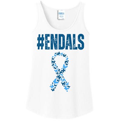 End Als Awareness Support Butterfly Ribbon Ladies Essential Tank