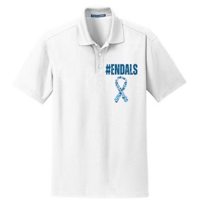 End Als Awareness Support Butterfly Ribbon Dry Zone Grid Polo