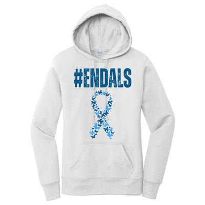 End Als Awareness Support Butterfly Ribbon Women's Pullover Hoodie