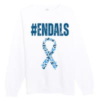 End Als Awareness Support Butterfly Ribbon Premium Crewneck Sweatshirt