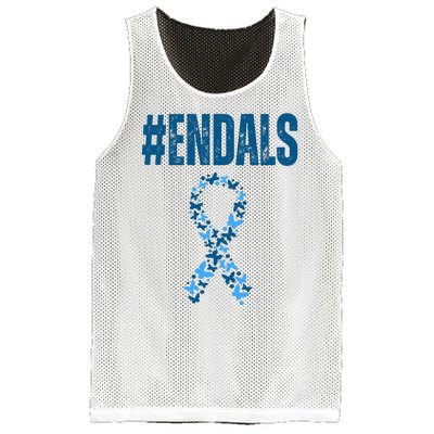 End Als Awareness Support Butterfly Ribbon Mesh Reversible Basketball Jersey Tank