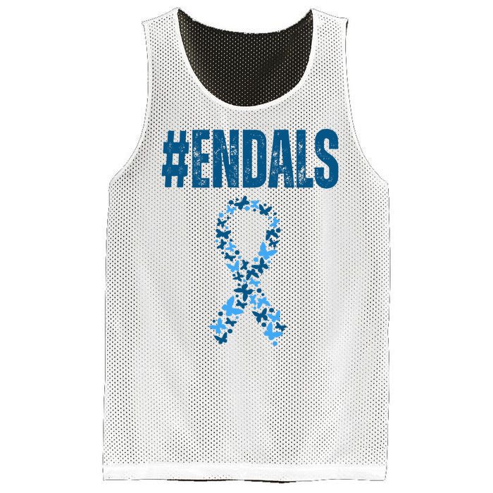 End Als Awareness Support Butterfly Ribbon Mesh Reversible Basketball Jersey Tank