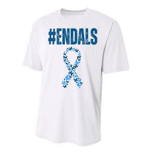 End Als Awareness Support Butterfly Ribbon Performance Sprint T-Shirt