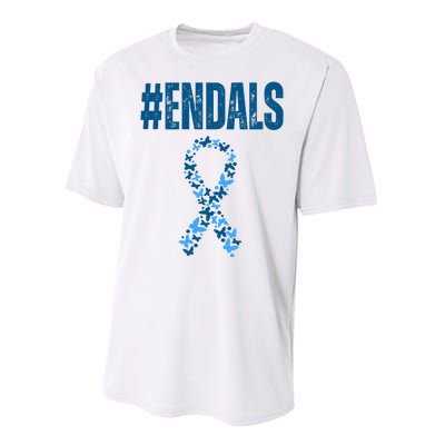 End Als Awareness Support Butterfly Ribbon Performance Sprint T-Shirt