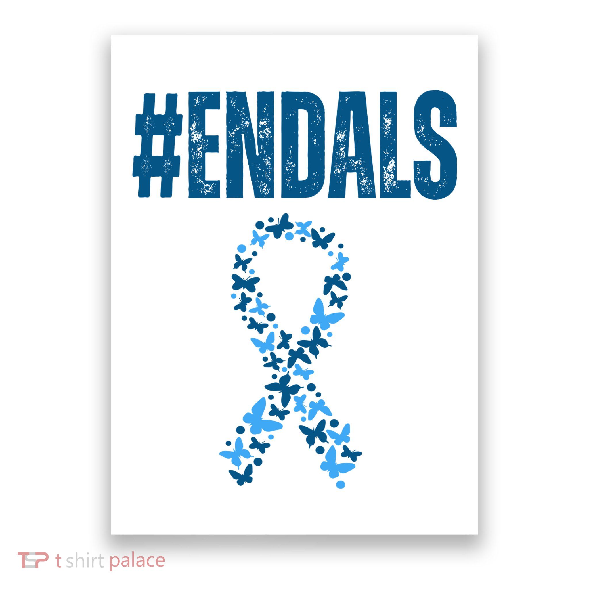 End Als Awareness Support Butterfly Ribbon Poster
