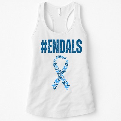 End Als Awareness Support Butterfly Ribbon Womens Tank Top