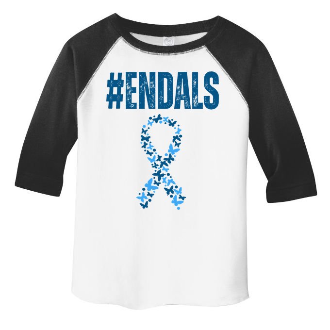 End Als Awareness Support Butterfly Ribbon Toddler Fine Jersey T-Shirt