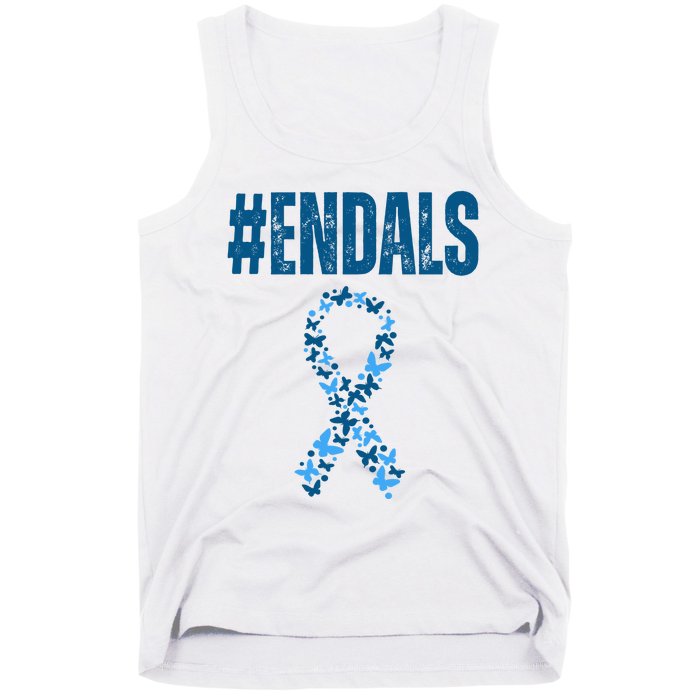 End Als Awareness Support Butterfly Ribbon Tank Top