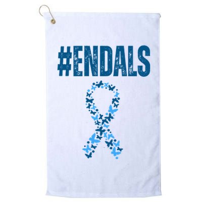 End Als Awareness Support Butterfly Ribbon Golf Towel