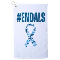 End Als Awareness Support Butterfly Ribbon Platinum Collection Golf Towel