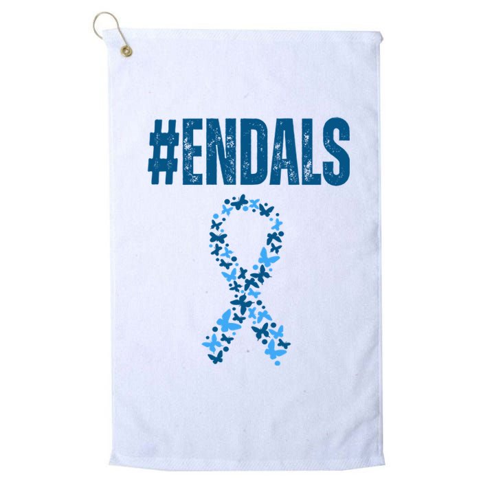 End Als Awareness Support Butterfly Ribbon Platinum Collection Golf Towel