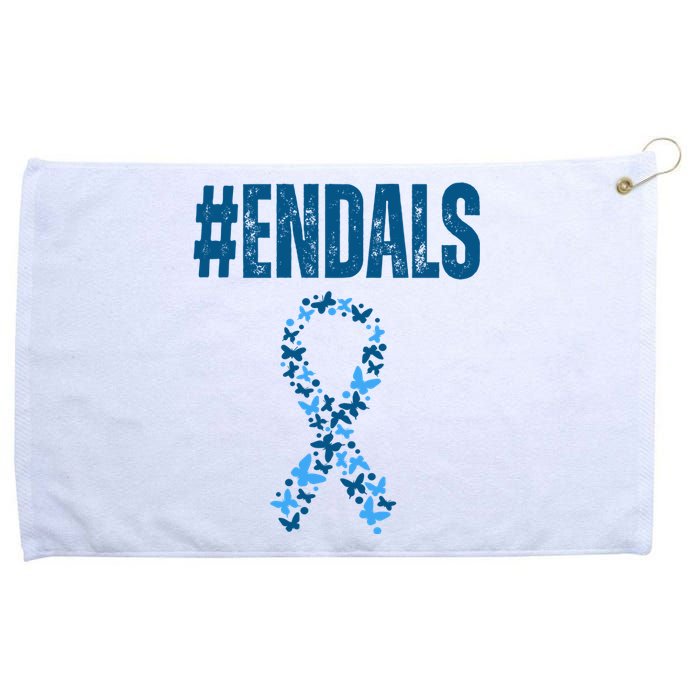 End Als Awareness Support Butterfly Ribbon Grommeted Golf Towel