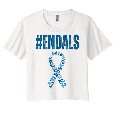 End Als Awareness Support Butterfly Ribbon Women's Crop Top Tee