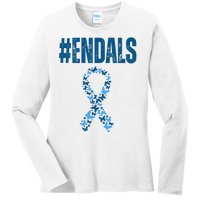 End Als Awareness Support Butterfly Ribbon Ladies Long Sleeve Shirt