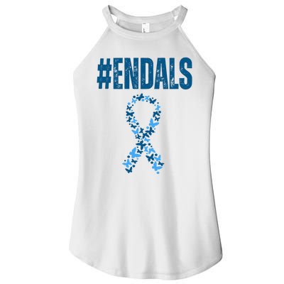 End Als Awareness Support Butterfly Ribbon Women's Perfect Tri Rocker Tank