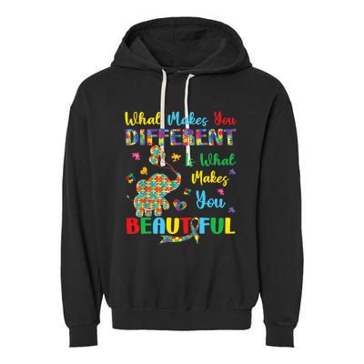 Elephant Autism Awareness Autistic For Mom Dads Wo Garment-Dyed Fleece Hoodie