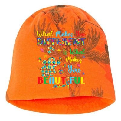 Elephant Autism Awareness Autistic For Mom Dads Wo Kati - Camo Knit Beanie