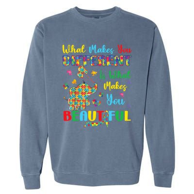 Elephant Autism Awareness Autistic For Mom Dads Wo Garment-Dyed Sweatshirt