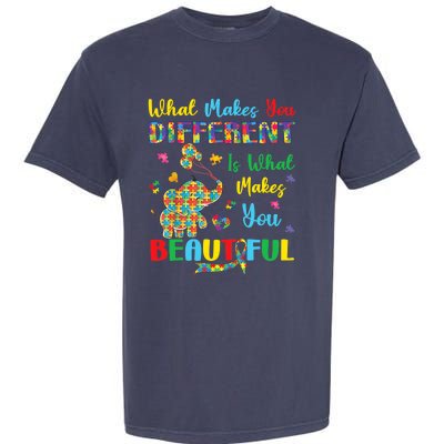 Elephant Autism Awareness Autistic For Mom Dads Wo Garment-Dyed Heavyweight T-Shirt