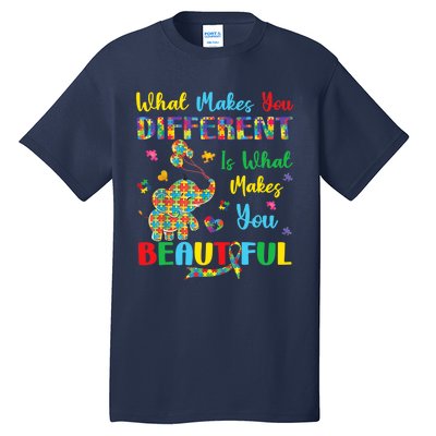 Elephant Autism Awareness Autistic For Mom Dads Wo Tall T-Shirt