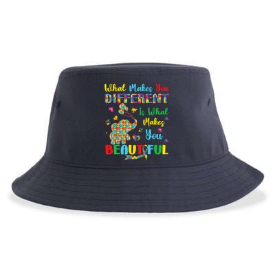 Elephant Autism Awareness Autistic For Mom Dads Wo Sustainable Bucket Hat